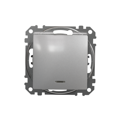 Sedna Design & Elements łącznik pojedynczy z podświetleniem srebrne aluminium SDD113101L SCHNEIDER (SDD113101L)